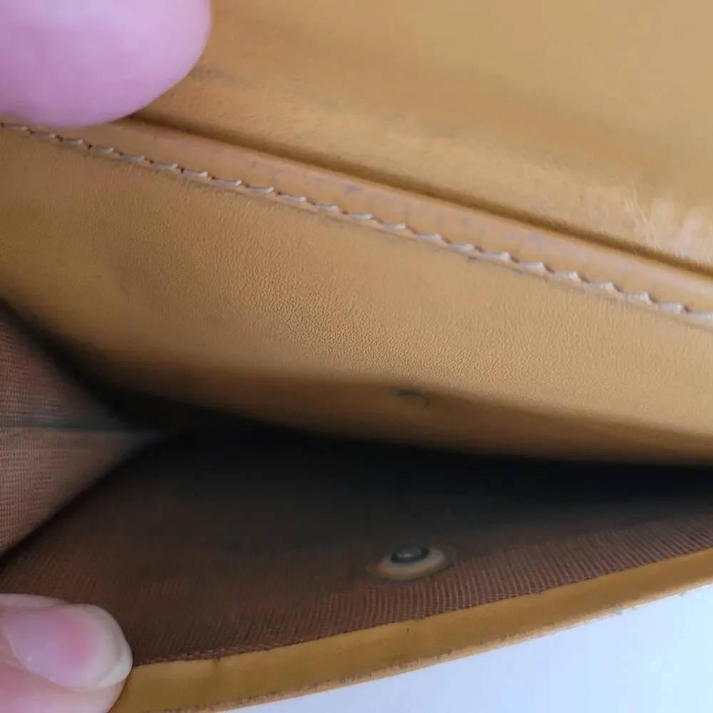 Celine Vintage‎ Bifold Leather Beige Tan Wallet Medium Folding Card Bill Holder